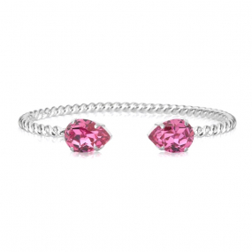 Mini Drop Bracelet, Rhodium & Dark Rose