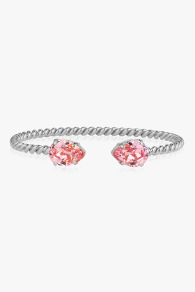 Mini Drop Bracelet, Rhodium & Light Rose