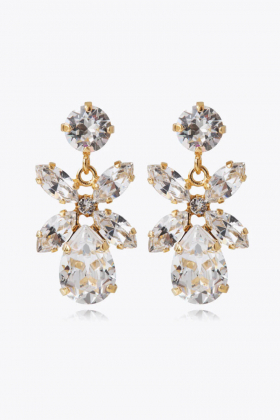 Mini Dione Earrings, Gold & Crystal