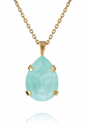 Mini Drop Necklace, Gold & Soft Mint