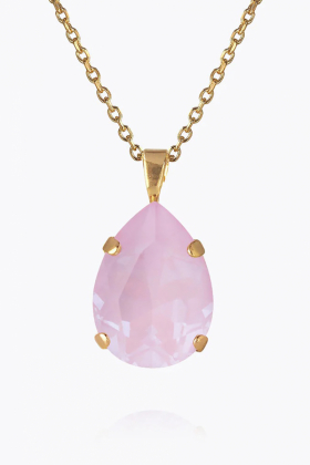 Mini Drop Necklace, Gold & Soft Pink