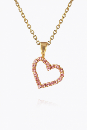 Mini Sweetheart Necklace, Gold & Light Rose
