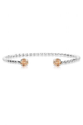 Mini Twisted Bracelet, Rhodium & Golden Shadow