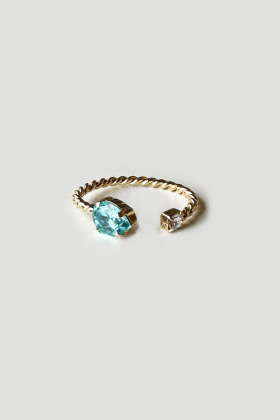 Nani Ring, Gold & Light Turquoise