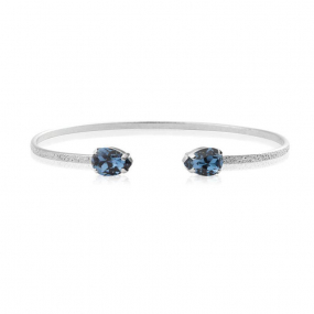 Petite Drop Bracelet, Rhodium & Denim Blue