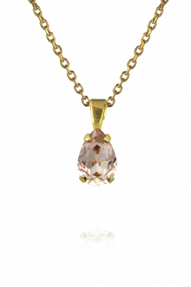Petite Drop Necklace, Gold & Light Silk