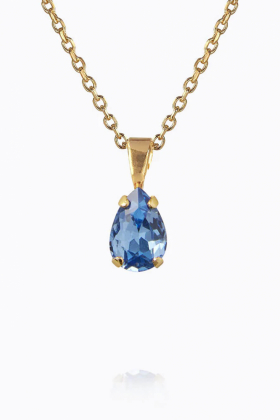 Petite Drop Necklace, Gold & Lapis