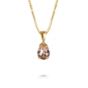 Petite Drop Necklace, Gold & Vintage Rose