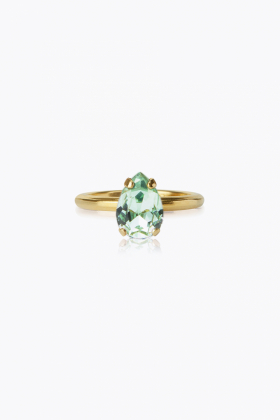 Petite Drop Ring, Gold & Chrysolite