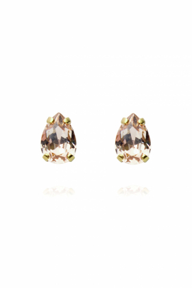 Petite Drop Stud Earrings, Gold & Light Silk