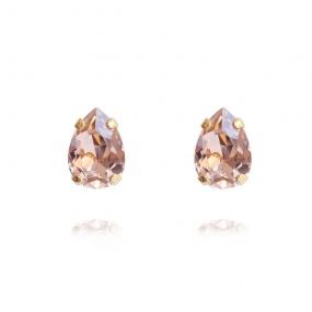 Petite Drop Stud Earrings, Gold & Vintage Rose