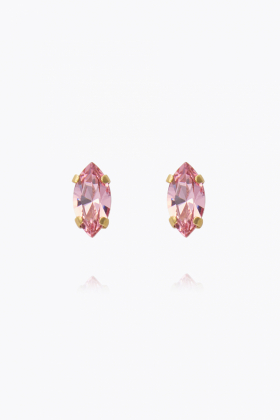 Petite Navette Earrings, Gold & Light Rose