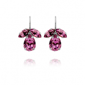 Petite Timo Earrings, Rhodium &  Dark Rose