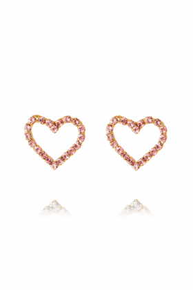 Sweetheart Earrings, Gold & Light Rose