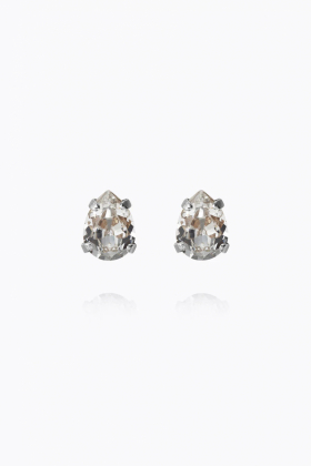 Superpetite Drop Earrings, Rhodium & Crystal