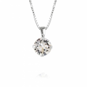 Classic Petite Necklace, Rhodium & Crystal