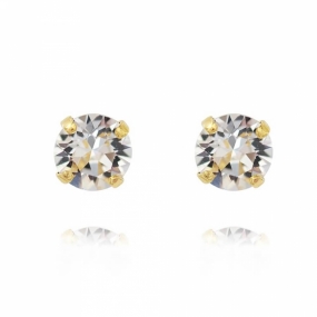 Classic Stud Earrings, Gold & Crystal