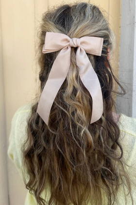 Bow Clip, Beige