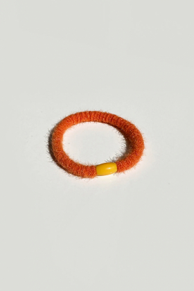 Elastic Fuzzy Hair Tie, Marigold