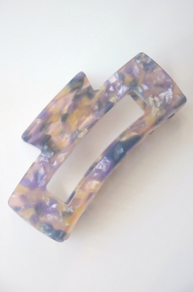 Large Square Claw, Lavender Swirl