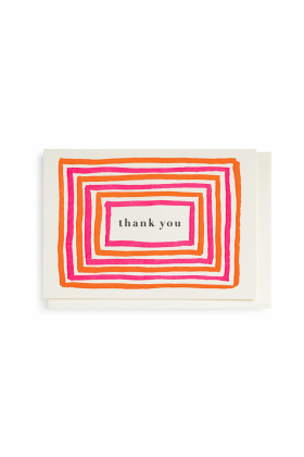 Notelet Card, Bright Border Thanks