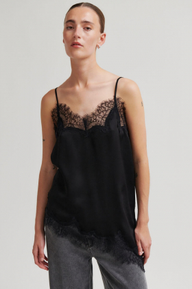 Lacia Strap Top, Black