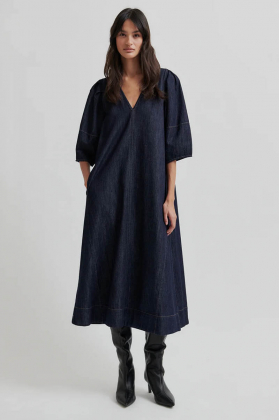 Dera Denim Dress, Dark blue denim