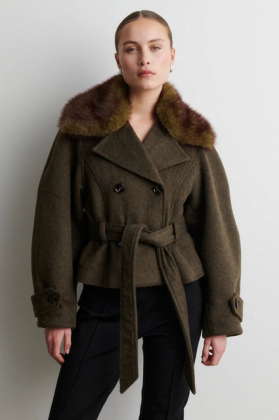 Agola Belt Jacket, Black oli