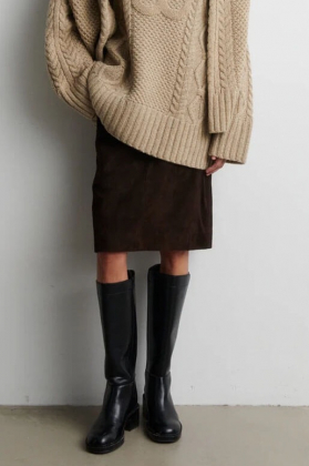 Zonie Suede Skirt, Demitasse