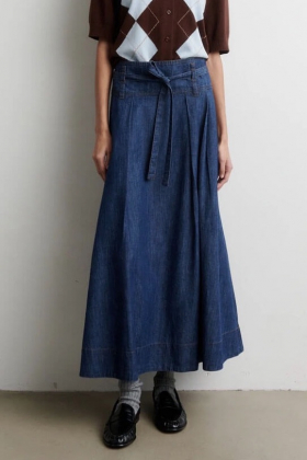 Evana Denim Skirt, Blue denim