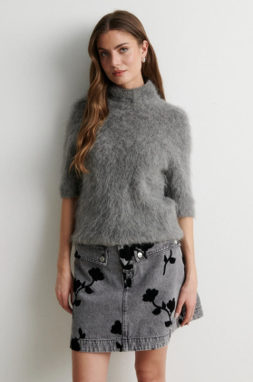 Lawrissa Denim Skirt, Denim Grey