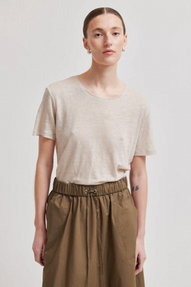 Peony O-Neck New Tee, Plaza Taupe