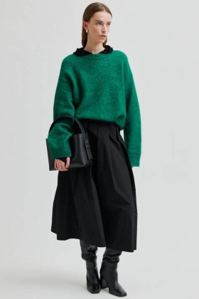 Brook Knit Drop Shoulder O-Neck, Lush Meadow