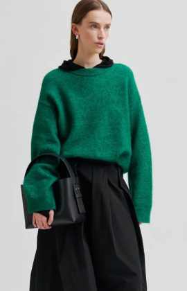 Brook Knit Drop Shoulder O-Neck, Lush Meadow