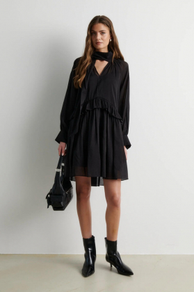 Tundra Frill Dress, Black