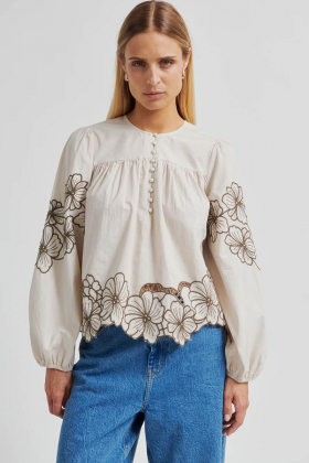 Elinor Blouse, Soft Beige