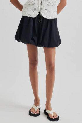 Nulana Mini Balloon Skirt, Black