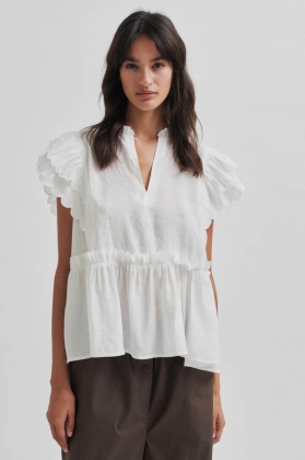 Terra Frill Top, White Alyssum