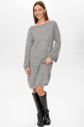 NuRiette Boatneck Dress, Medium Grey Mel