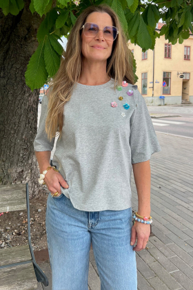 Nuolivia t-shirt, Light grey mel