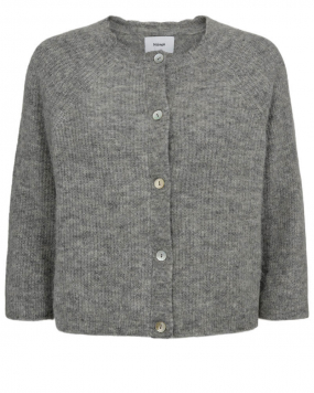 NuRiette Selma Rib Cardigan, Medium Grey Melange