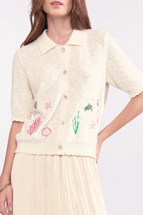 Nuseanna cardigan, Cloud Dancer