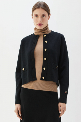 Aria Cardigan Contrast, Black