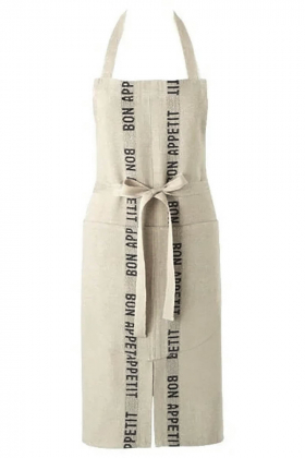 Apron Bon Appetit, Linen & Black