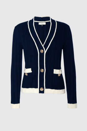 Quinn Knit Cardigan, Navy Blue