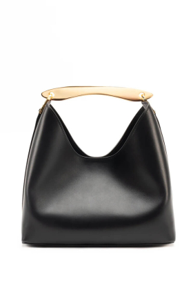 Boomerang bag Leather Black, Gold