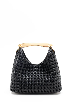 Small Boomerang bag Woven Leather, Black 