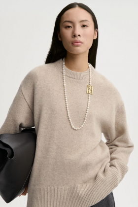 Bradley wool sweater, Grey brown melange