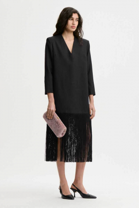 Mella wool mini dress, Black