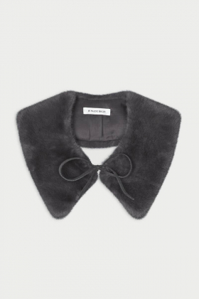 Cowie faux fur collar, Brushed grey